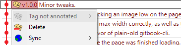 Lightweight tag right-click