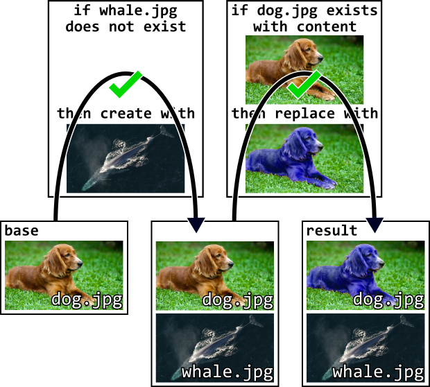 Apply the whale then the dog